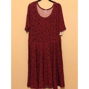 NWT 3XL LuLaRoe Nicole dress red